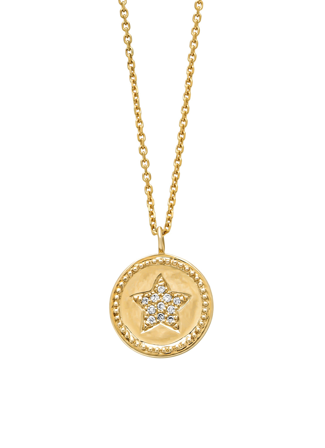 Yellow gold necklace, zodiac-star