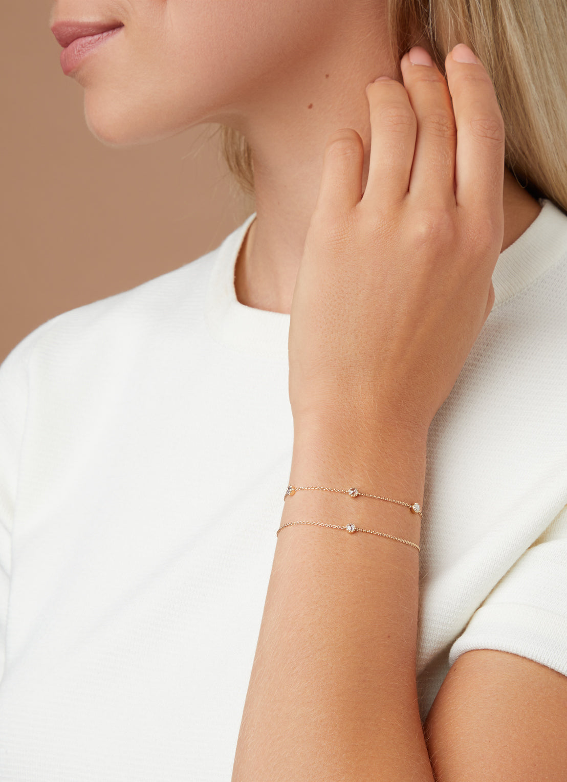 Yellow gold bracelet, 0.08 ct diamond, Joy