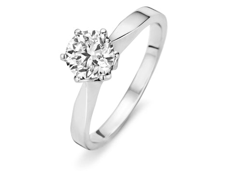 Witgouden ring, 2.01 ct diamant, Solitair