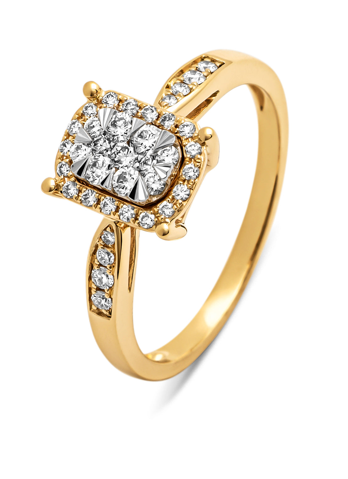 Golden ring 18 carat, 0.34 ct diamond, Enchanted