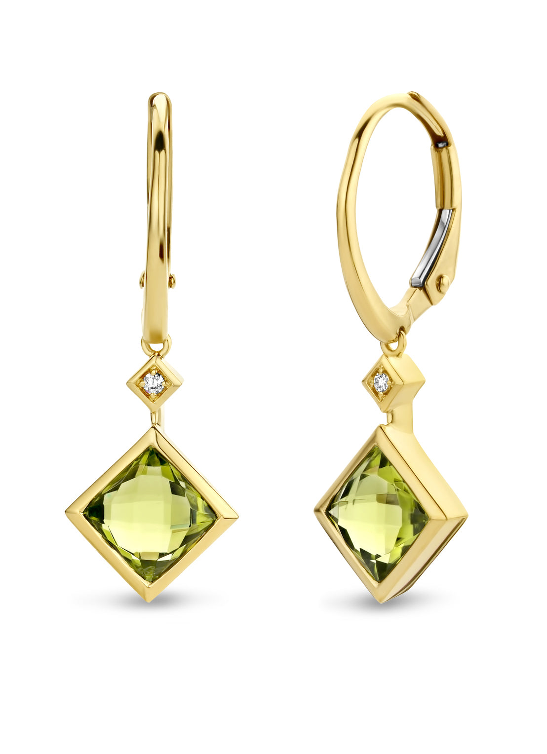 Geelgouden oorsieraden, 2.74 ct peridoot, Philosophy