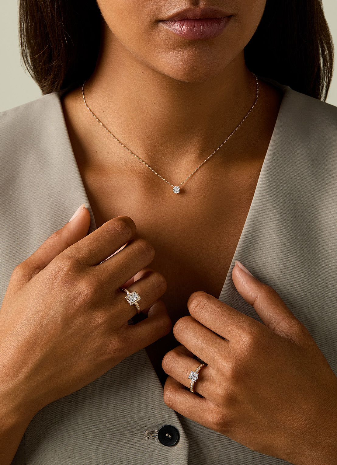 Gouden collier 18kt, 0.14 ct diamant, Enchanted
