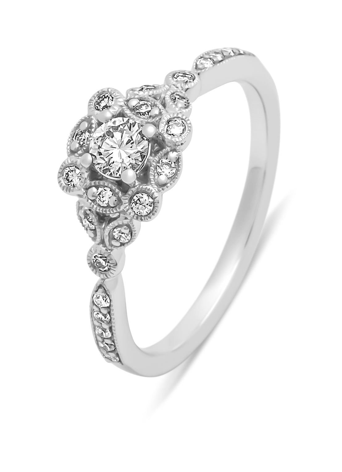 White gold ring, 0.37 CT Diamant, Since 1904