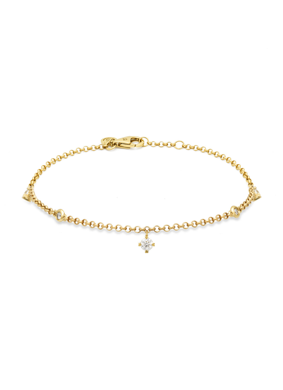 Yellow gold bracelet, 0.23 CT Diamant, Hearts & Arrows