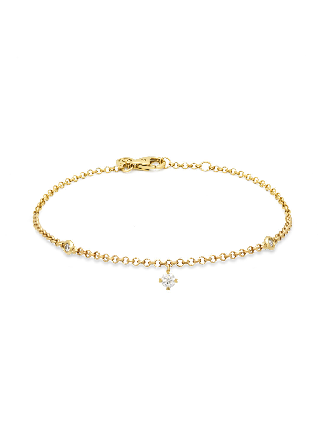 Yellow gold bracelet, 0.13 CT Diamant, Hearts & Arrows