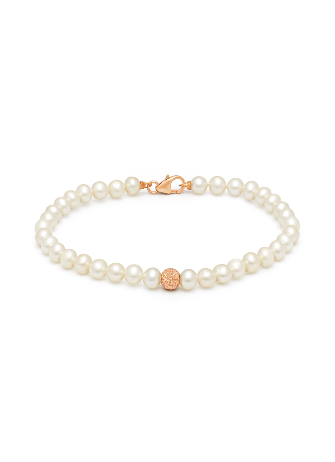 Roségouden parelarmband Rivièra 17 cm