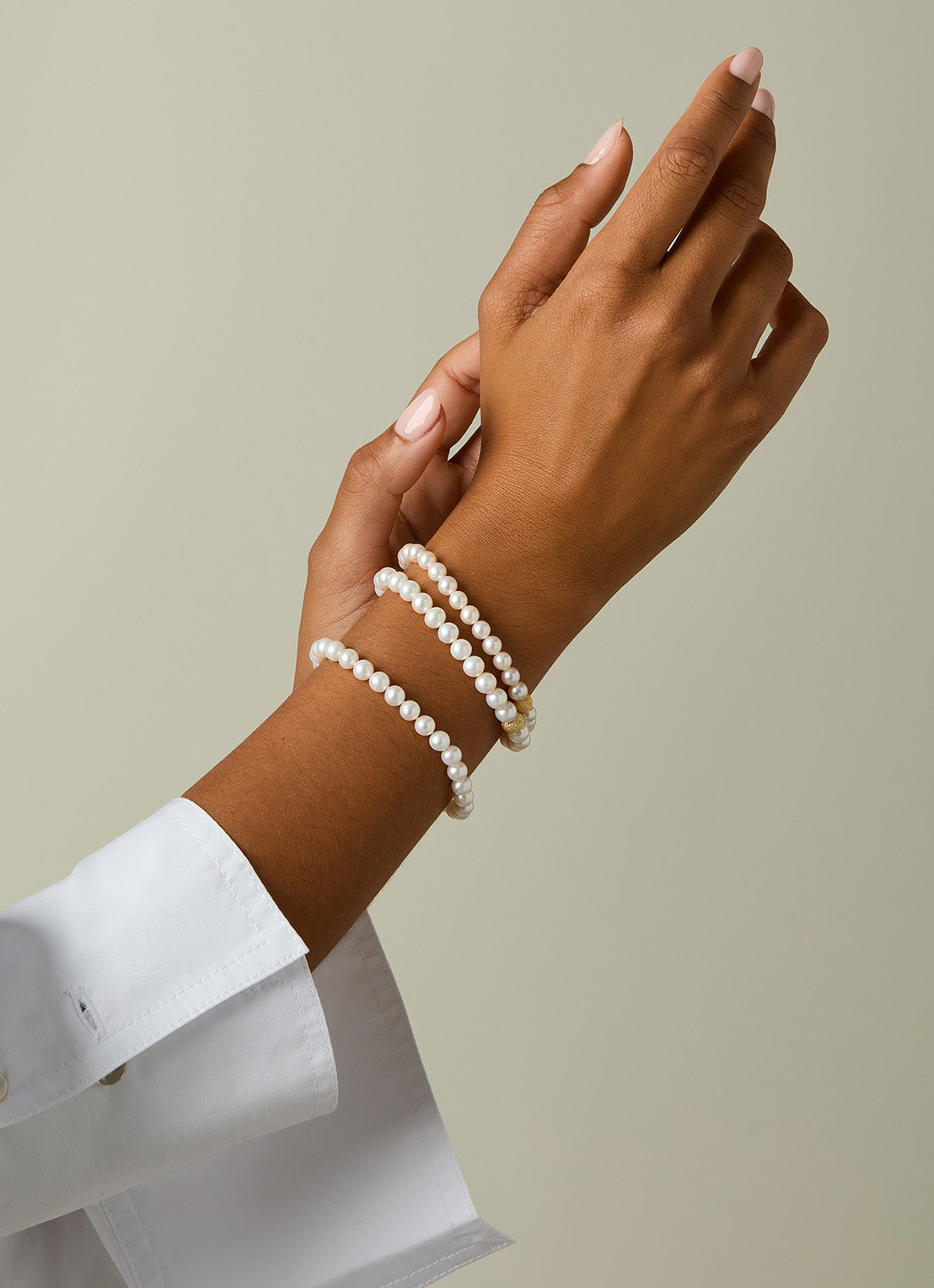 Yellow gold pearl bracelet Rivièra