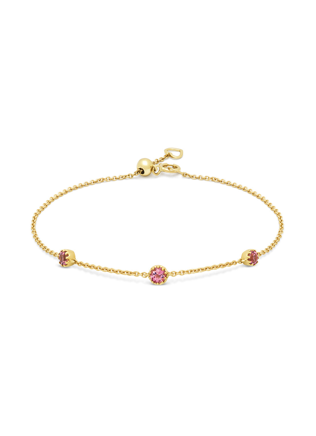 Geelgouden armband, 0.36 ct roze toermalijn, Joy
