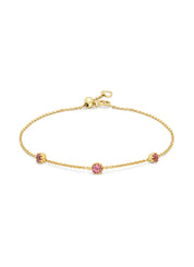 Yellow gold bracelet, 0.36 ct pink tourmaline, joy