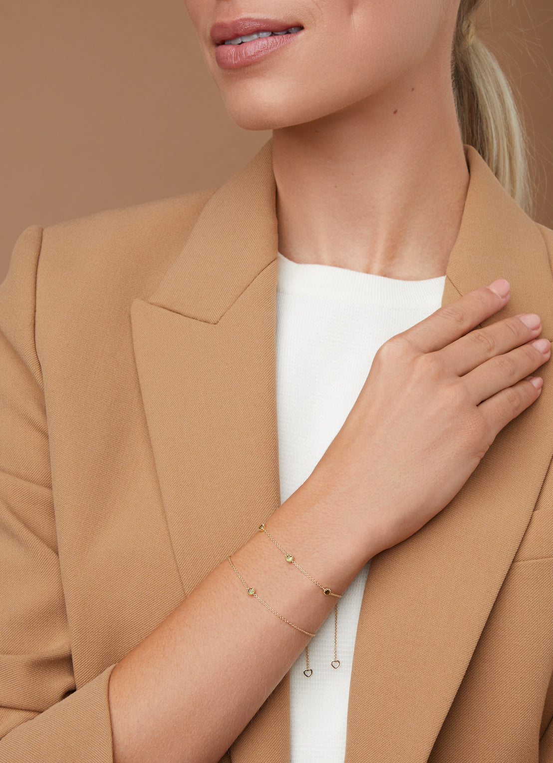 Geelgouden armband, 0.32 ct groene tourmalijn, Joy