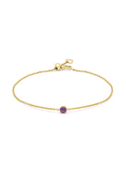 Yellow gold bracelet, 0.11 ct purple amethist, Joy