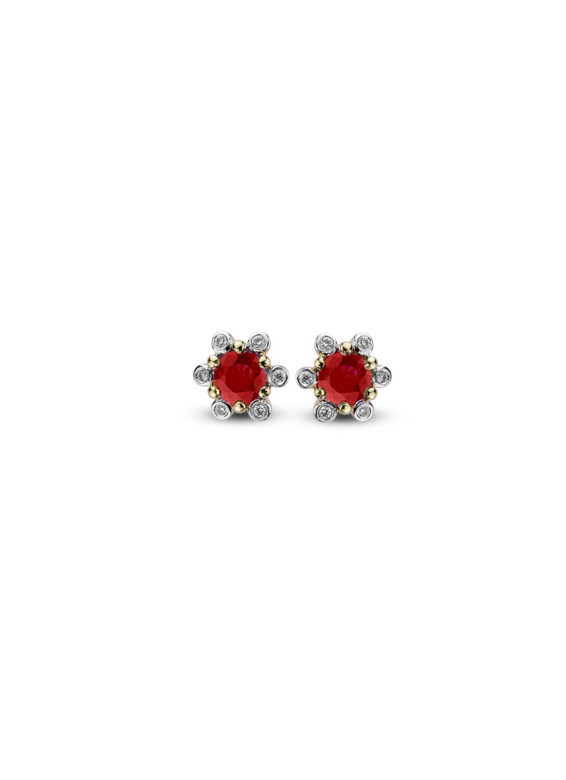 Yellow gold earrings, 0.53 ct ruby, Empress