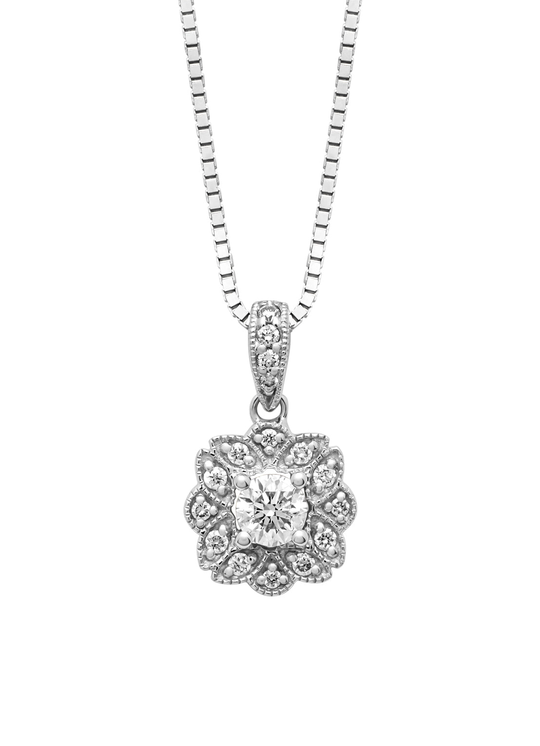 White gold pendant, 0.33 CT Diamant, Since 1904