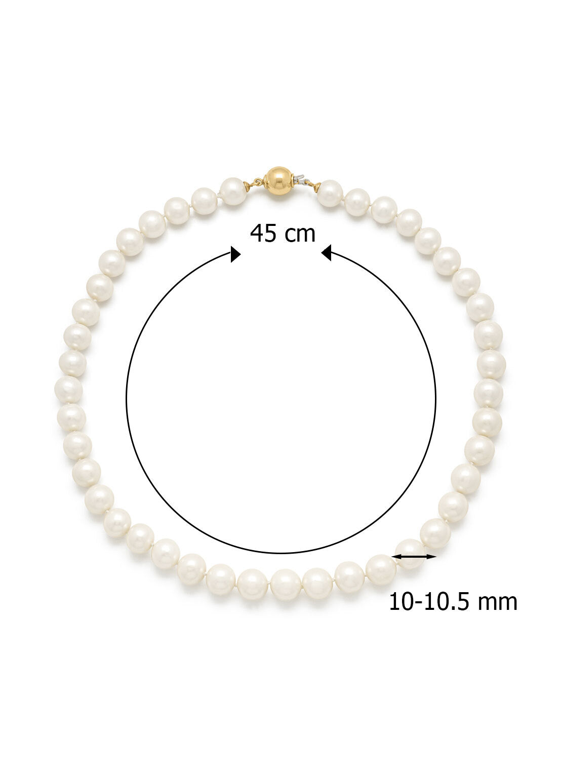 Yellow gold pearl chain rivièra