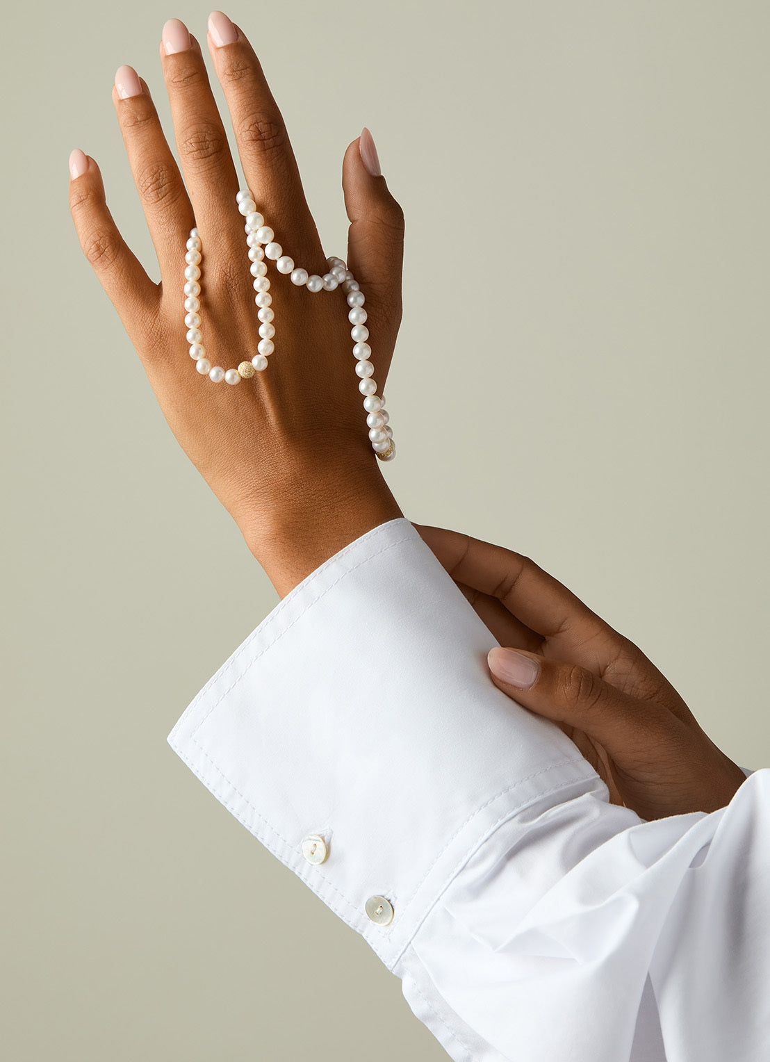 Geelgouden parelarmband Rivièra 19 cm