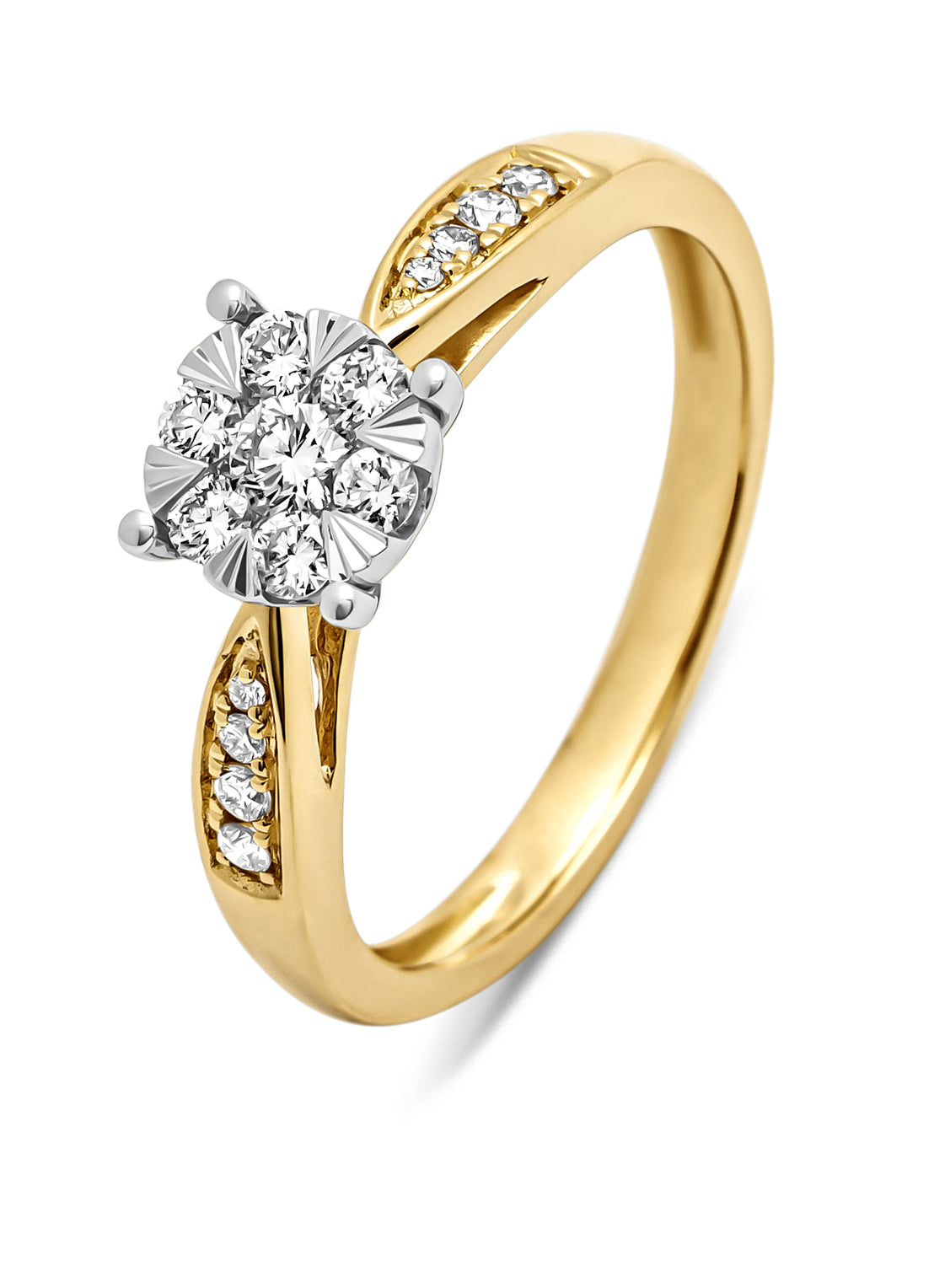 Golden ring, 0.35 ct diamond, Enchanted