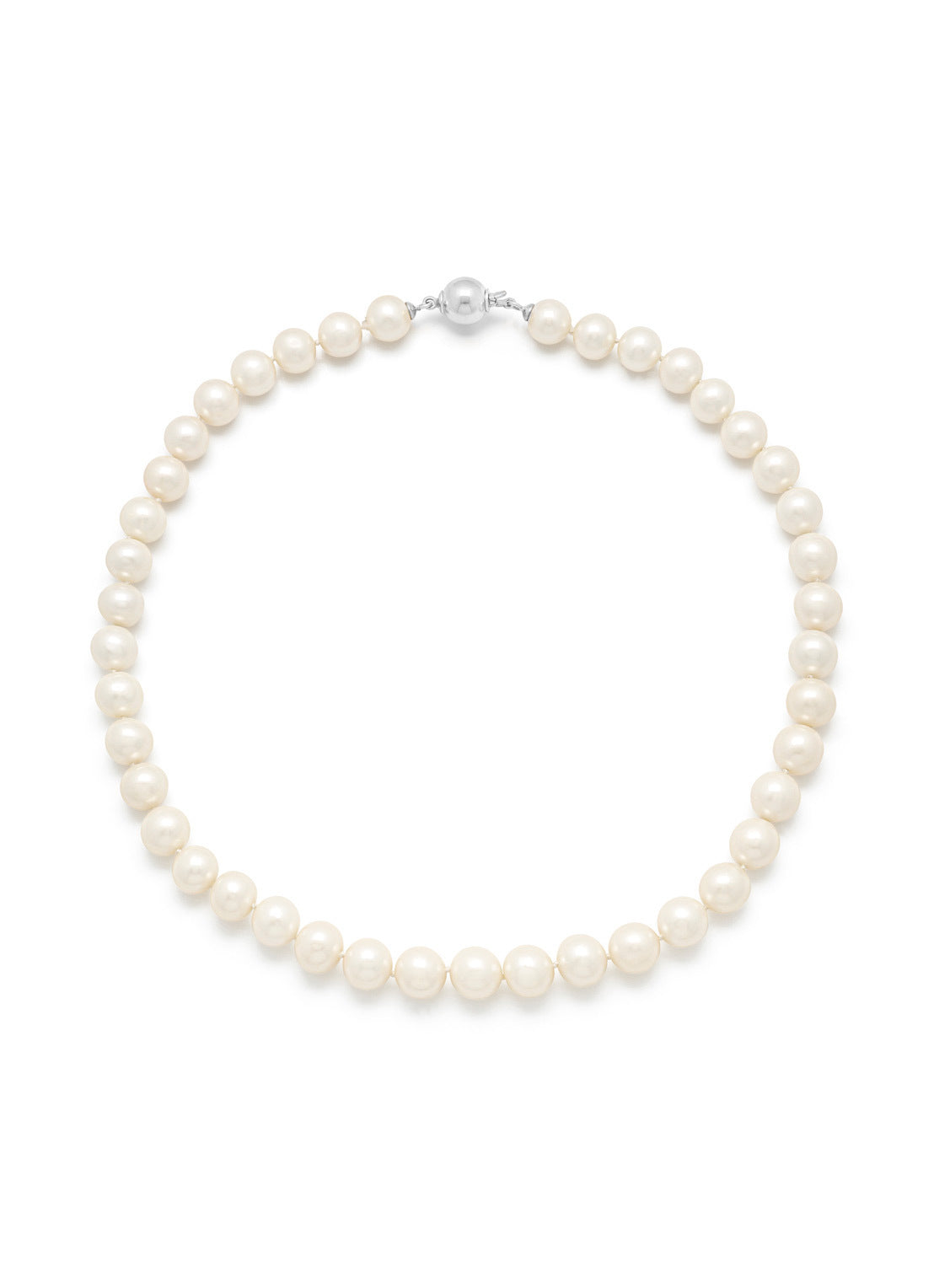 Witgouden parelketting Rivièra 45 cm