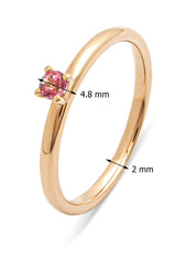Roségouden Ring, 0.15 CT Pink Topaz, Four Seasons