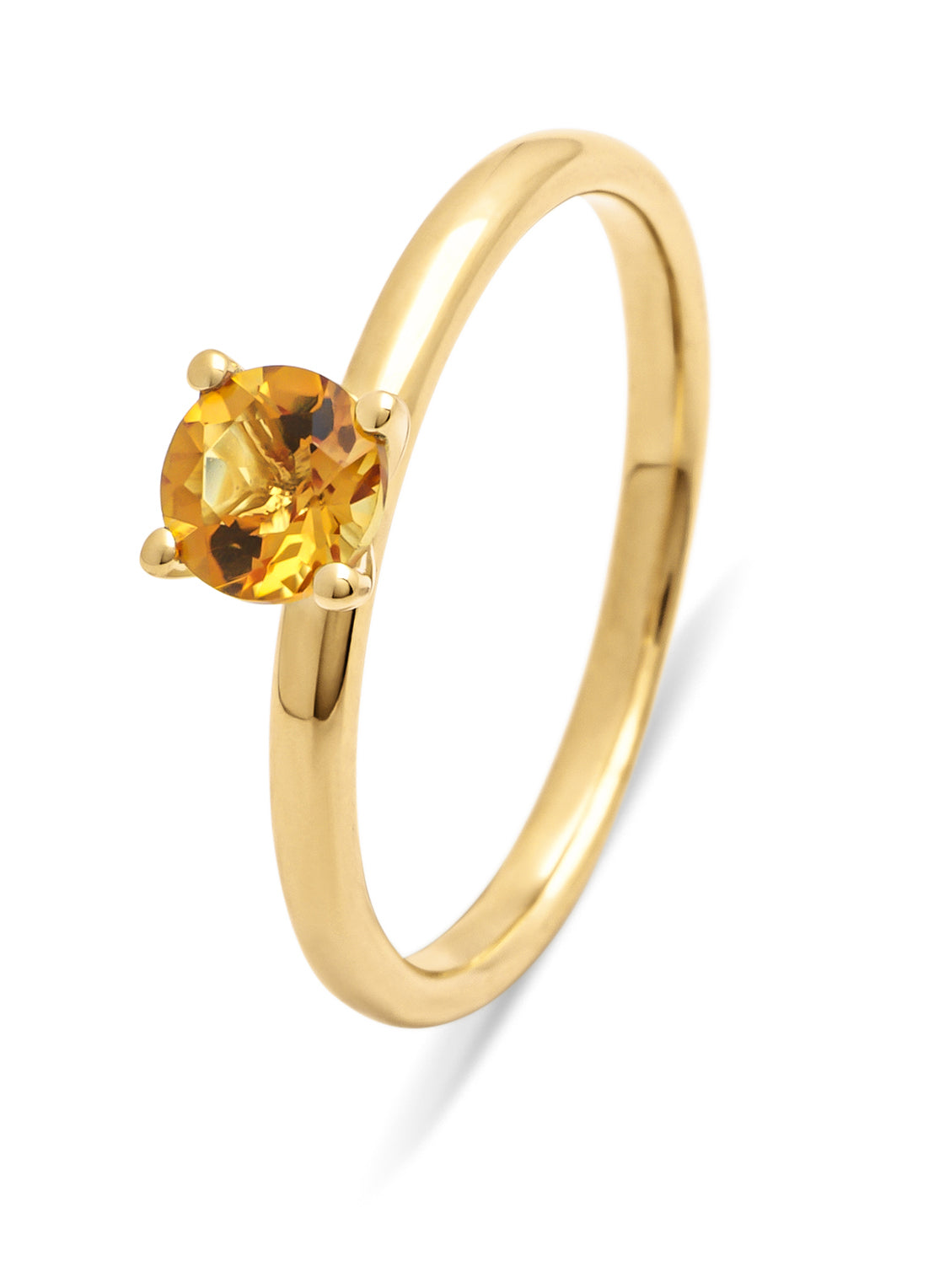 Yellow gold ring, 0.45 ct citrien, four seasons