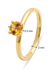 Yellow gold ring, 0.45 ct citrien, four seasons