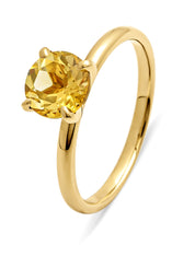 Yellow gold ring, 1.20 CT Citrien, Four Seasons