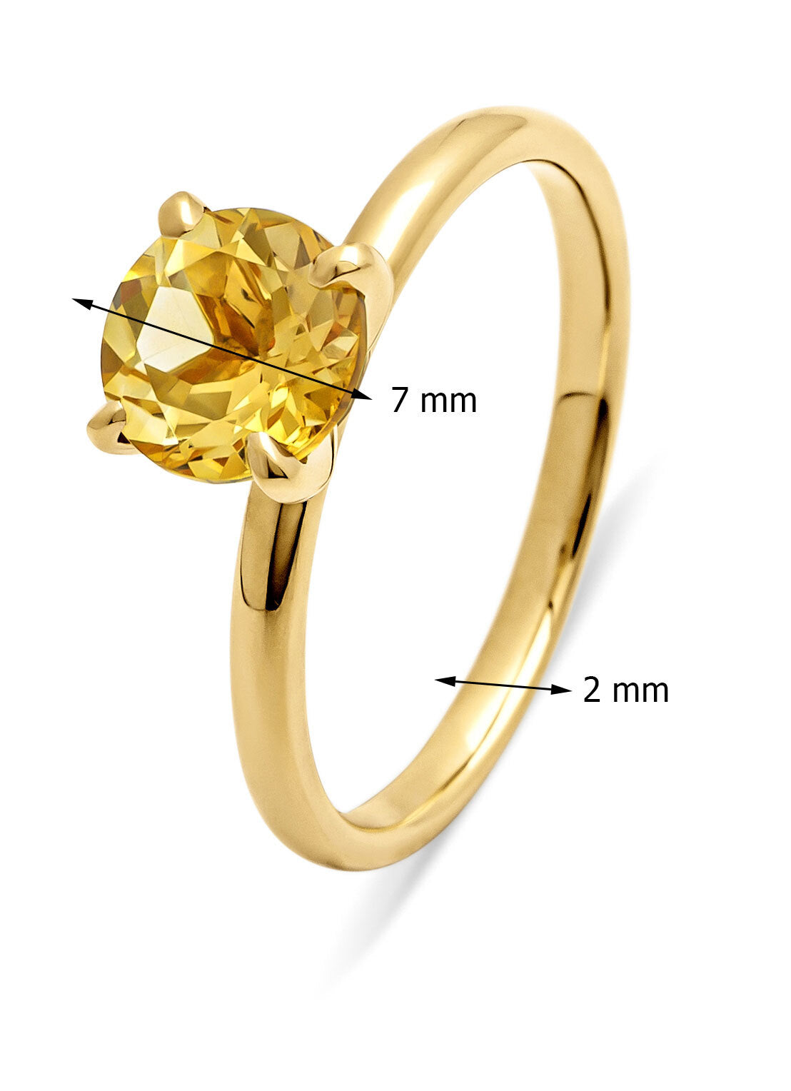 Yellow gold ring, 1.20 CT Citrien, Four Seasons