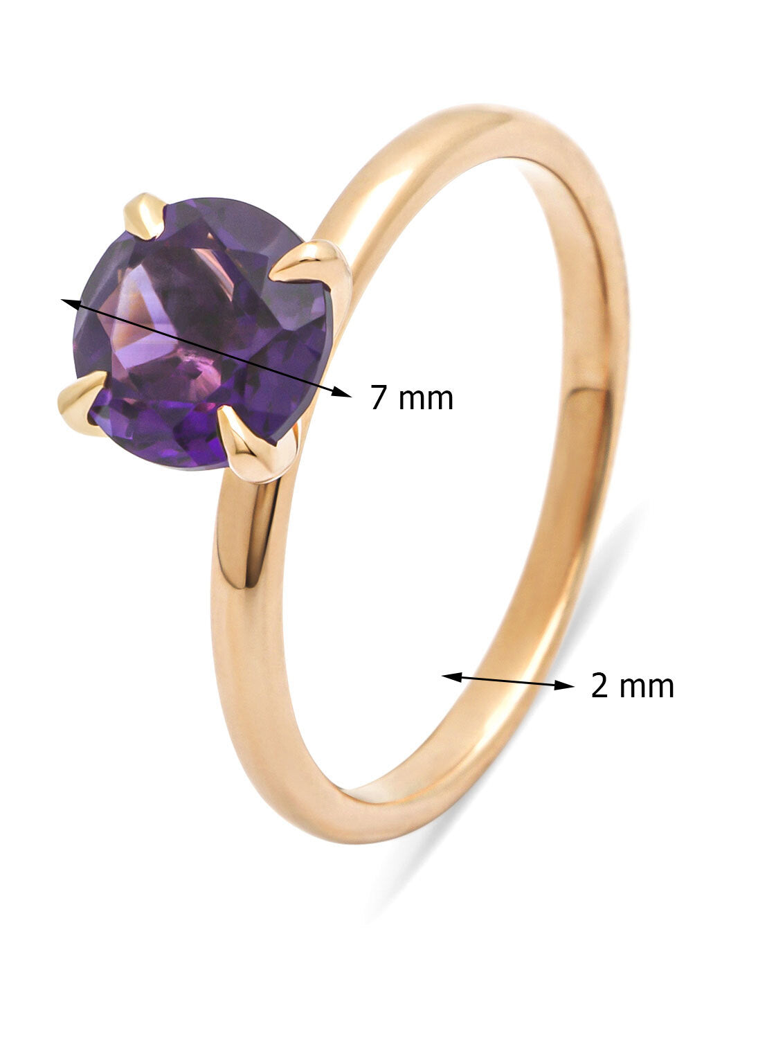 Roségouden Ring, 1.10 CT Purple Amethist, Four Seasons