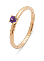 Roségouden Ring, 0.11 CT Purple Amethist, Four Seasons