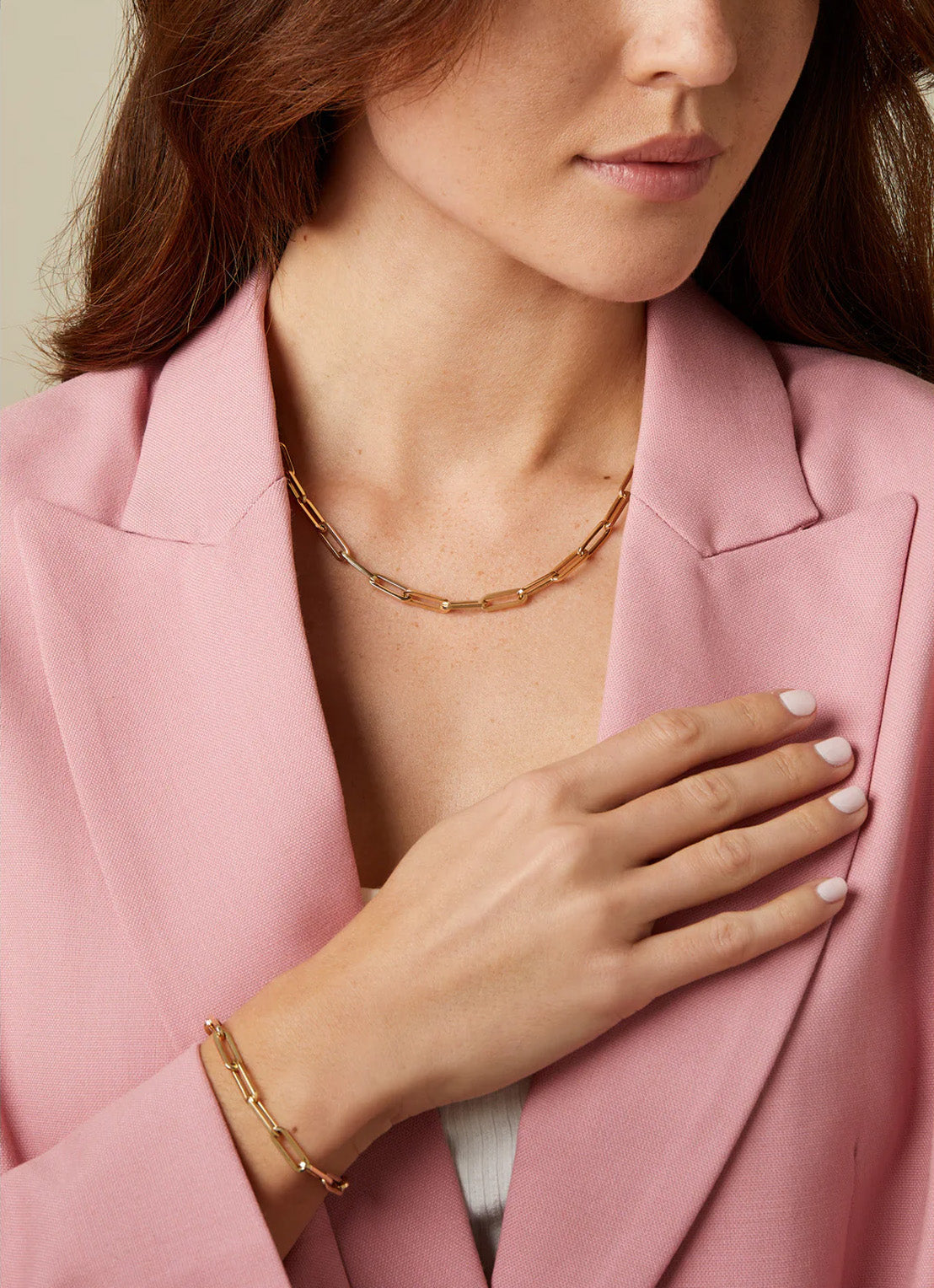 Yellow gold necklace Closed Forever 50 cm