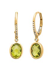 Yellow gold ear jewelry, 2.61 ct peridot, philosophy