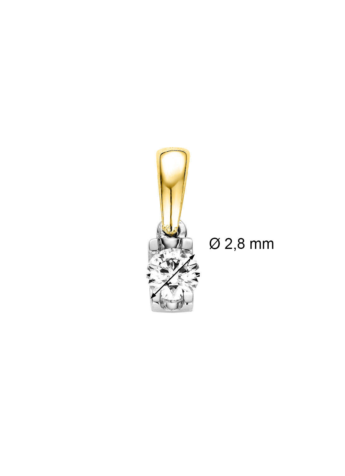Gouden hanger, 0.08 ct diamant, Groeibriljant