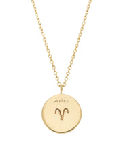 Yellow gold necklace, zodiac-aries (RAM)