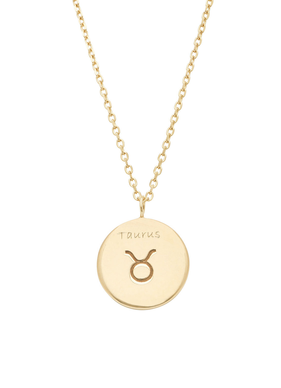 Yellow gold necklace, Zodiac Taurus, Taurus