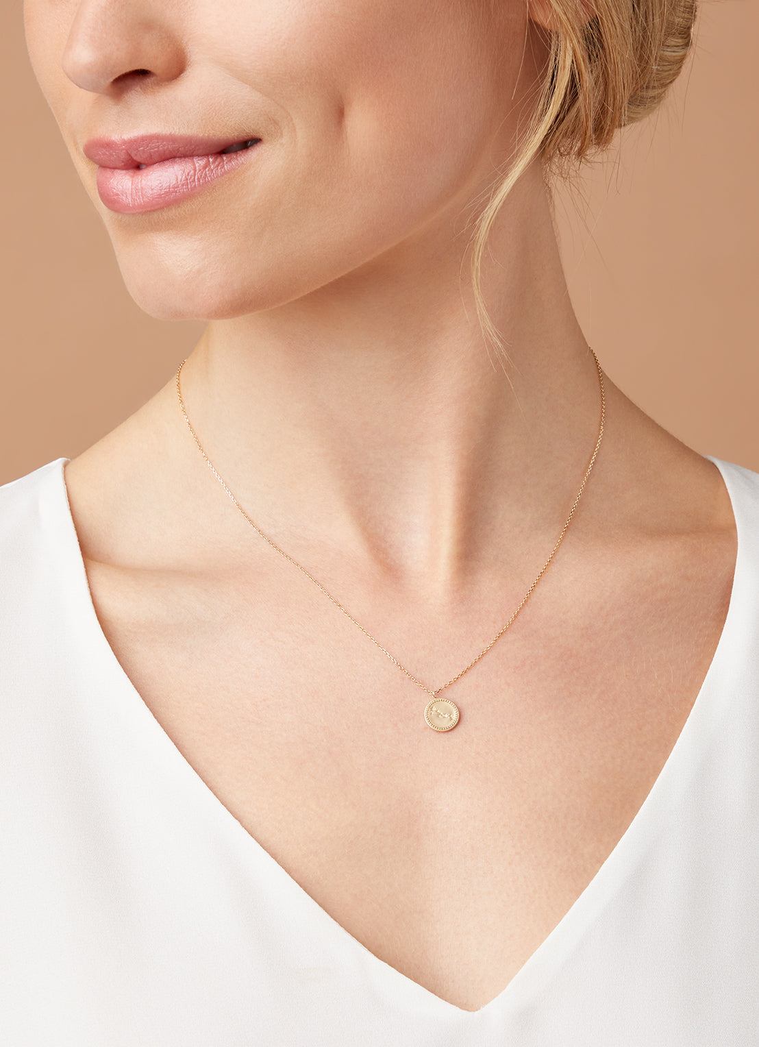 Yellow gold necklace, Zodiac Taurus, Taurus