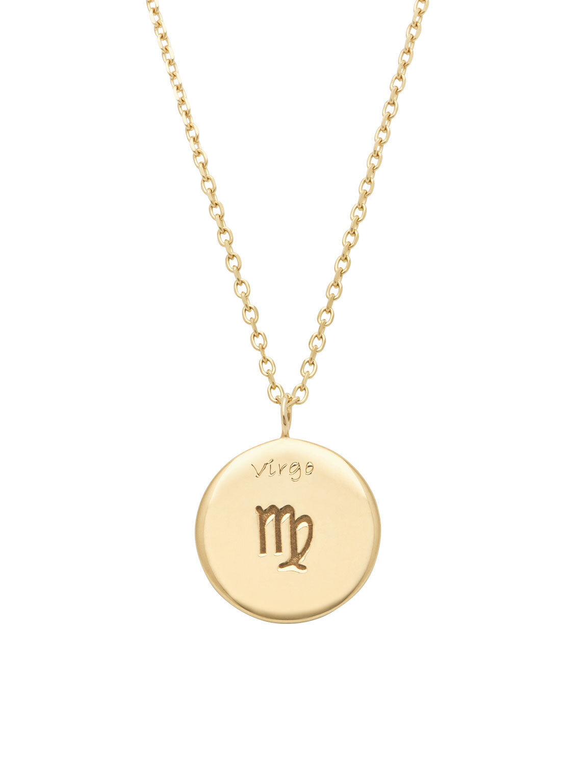 Yellow gold necklace, Zodiac Virgo, Virgo