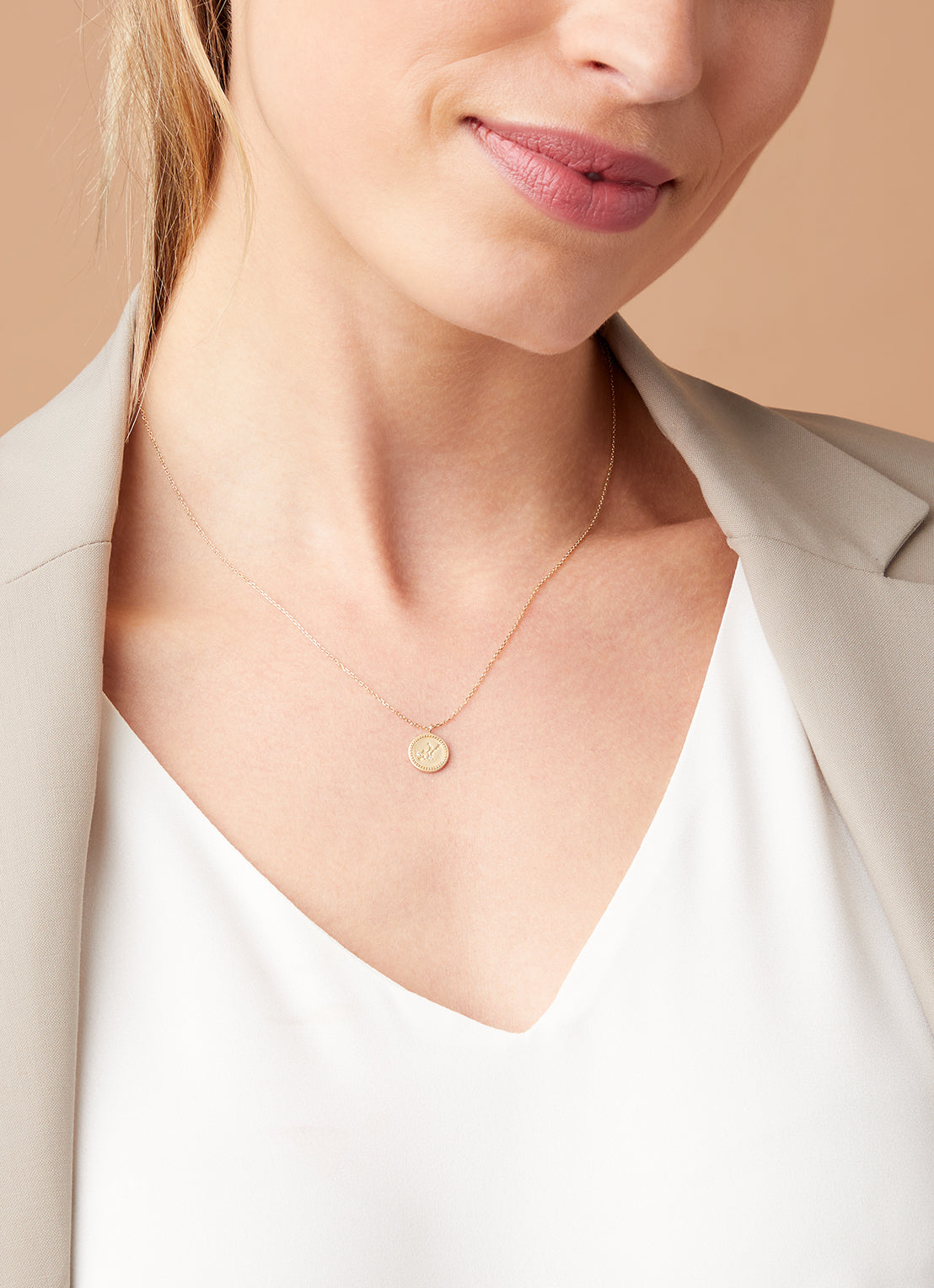 Yellow gold necklace, Zodiac Virgo, Virgo