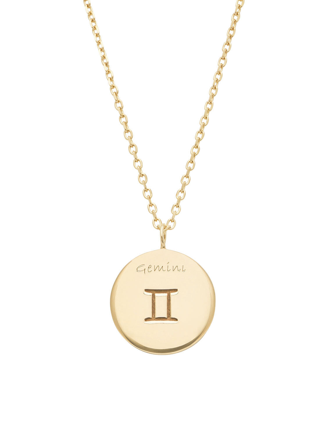 Yellow gold necklace, Zodiac-gemini