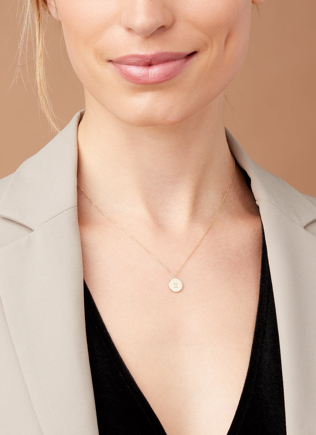 Yellow gold necklace, Zodiac-gemini
