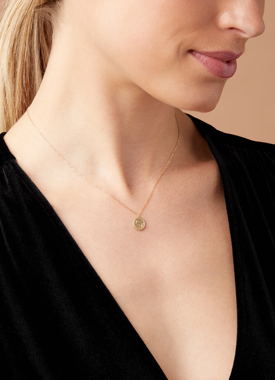 Yellow gold necklace, Zodiac-gemini