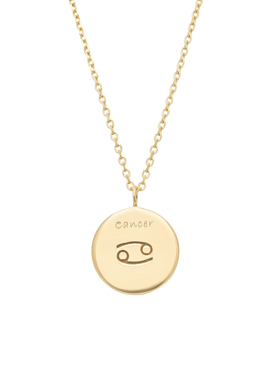 Yellow gold necklace, zodiac cancer (lobster)