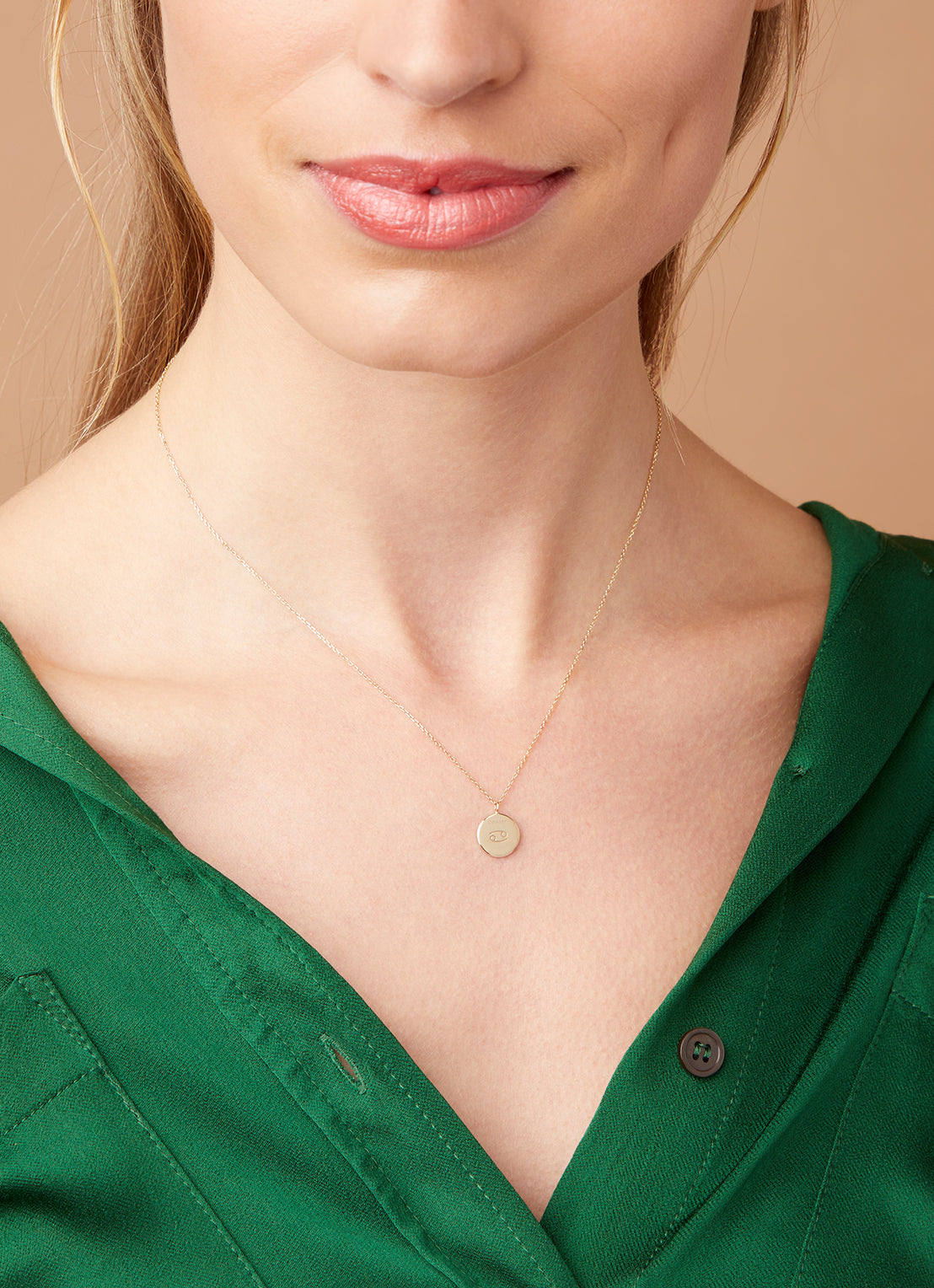 Yellow gold necklace, Zodiac Cancer