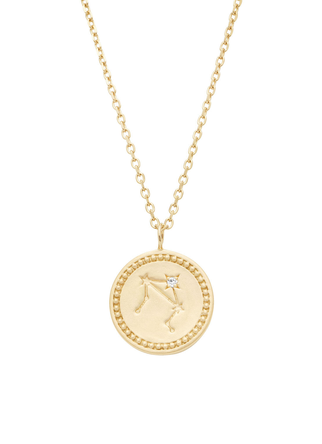 Yellow gold necklace, zodiac-libra (scales)