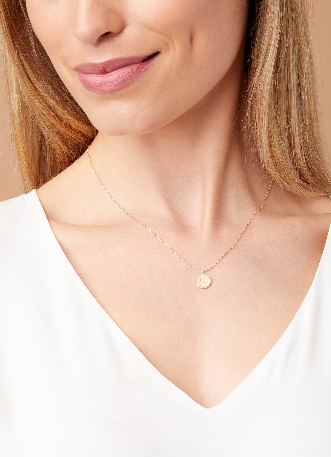 Yellow gold necklace, Zodiac-Libra