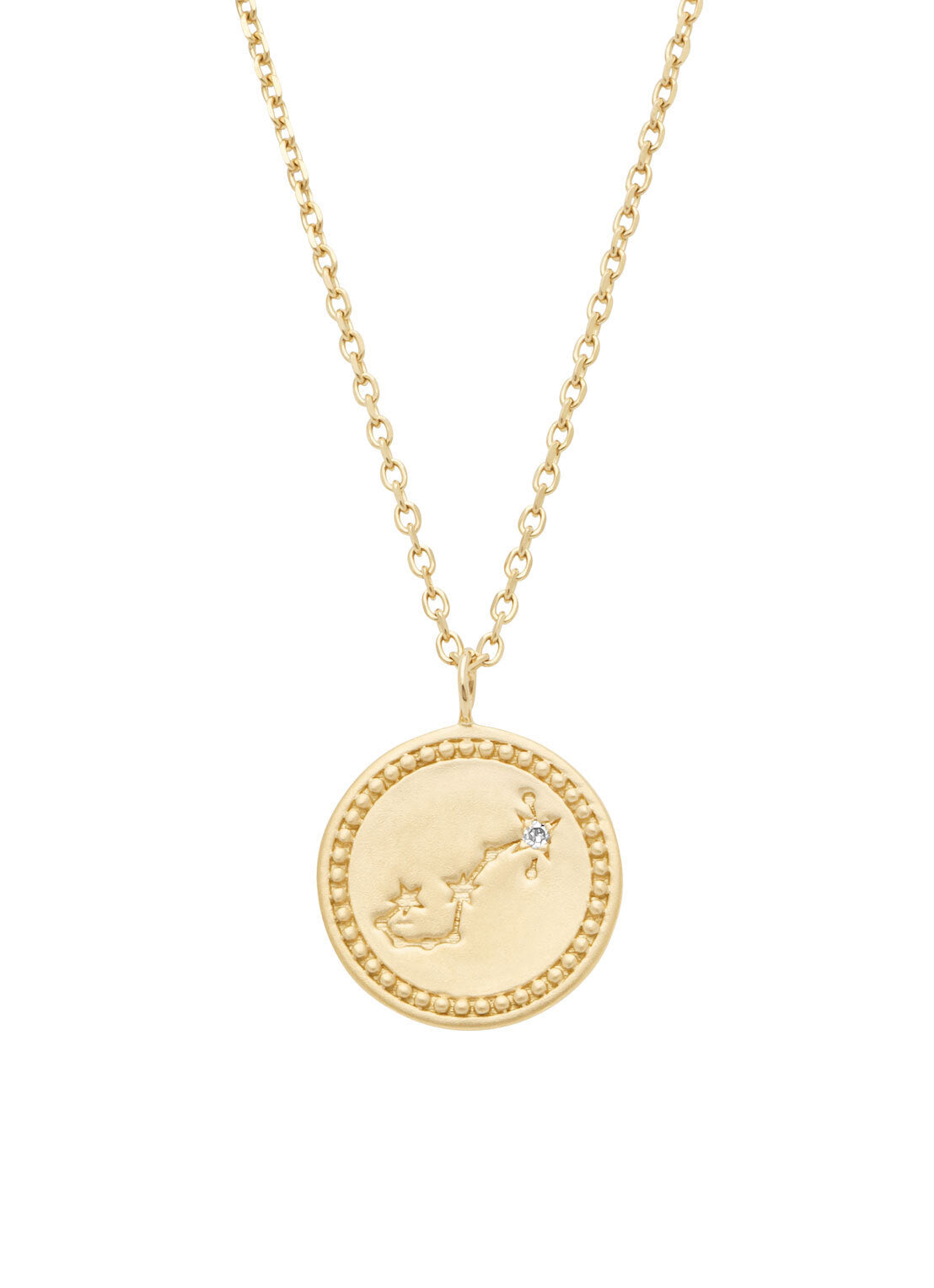 Yellow gold necklace, Zodiac Scorpio, Scorpio