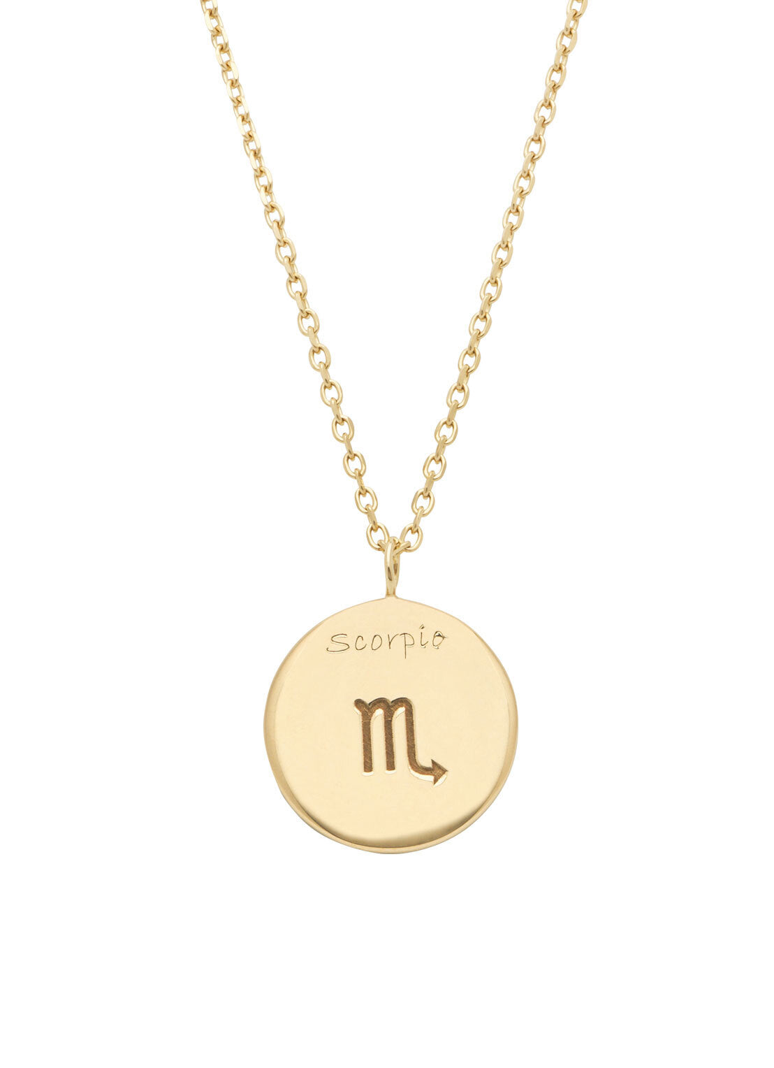 Yellow gold necklace, Zodiac Scorpio, Scorpio