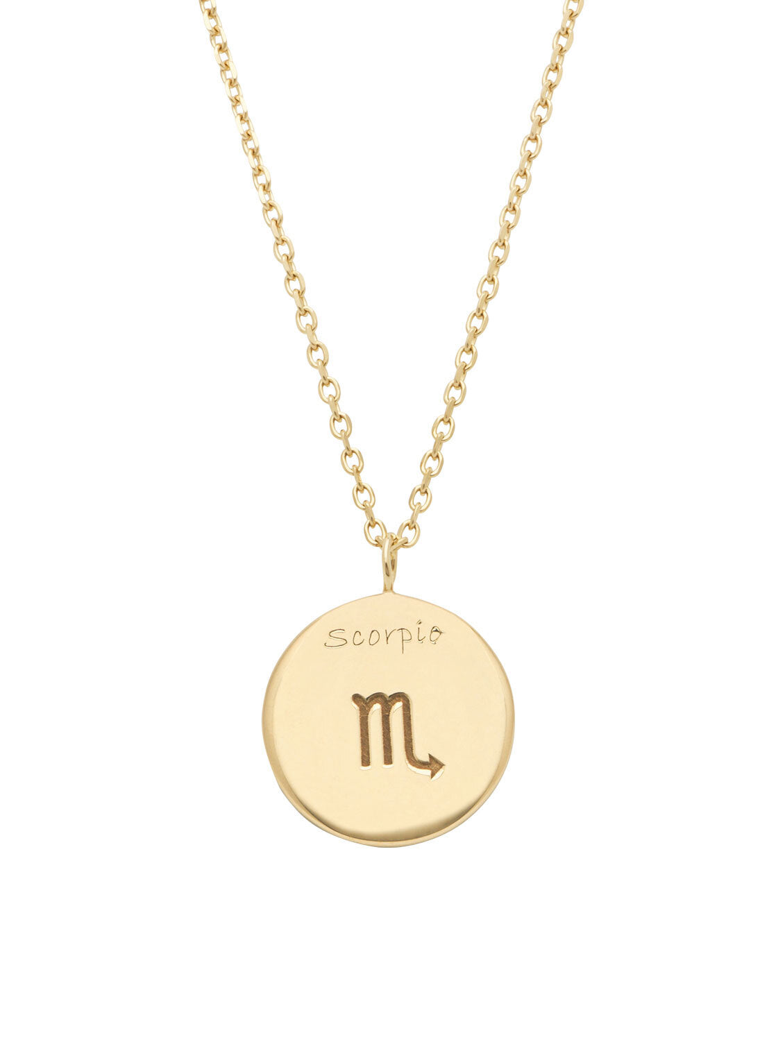 Yellow gold necklace, zodiac scorpio (scorpion)