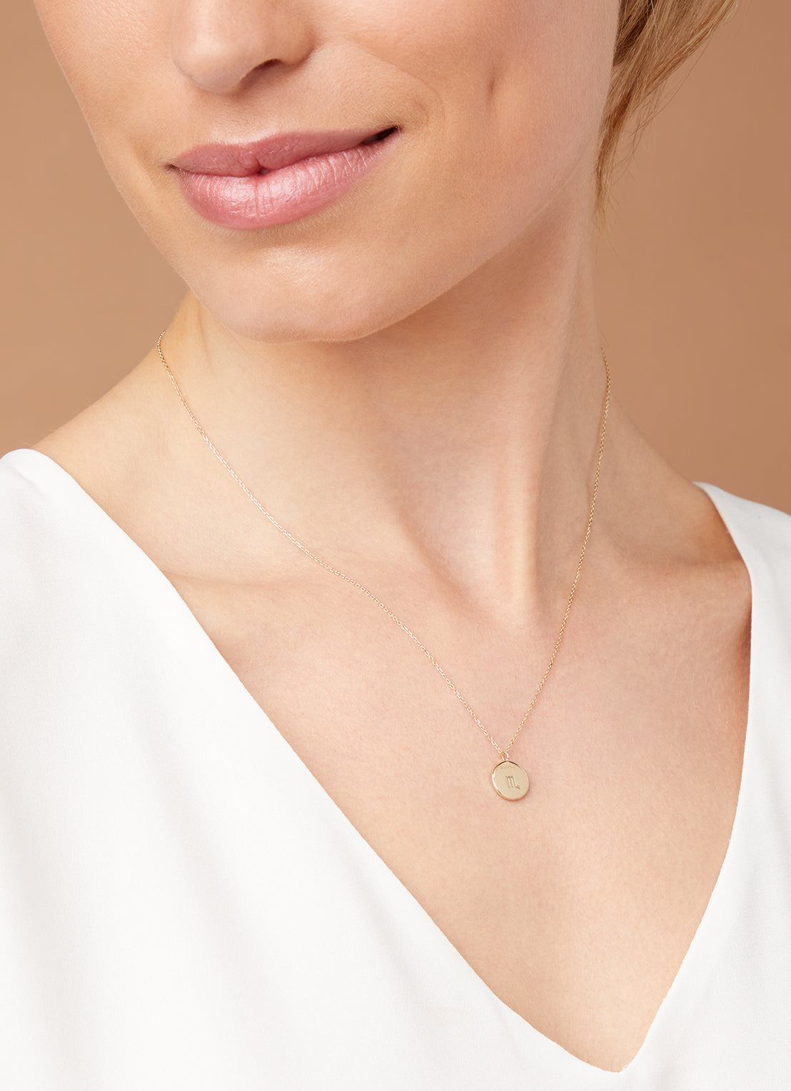 Yellow gold necklace, Zodiac Scorpio, Scorpio