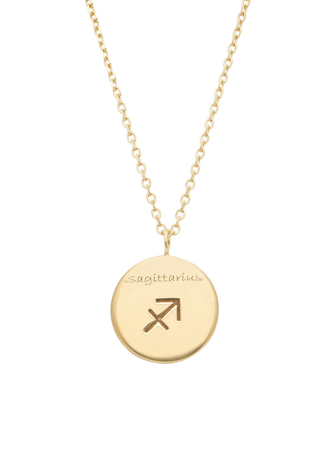 Yellow gold necklace, Zodiac Sagittarius (Sagittarius)