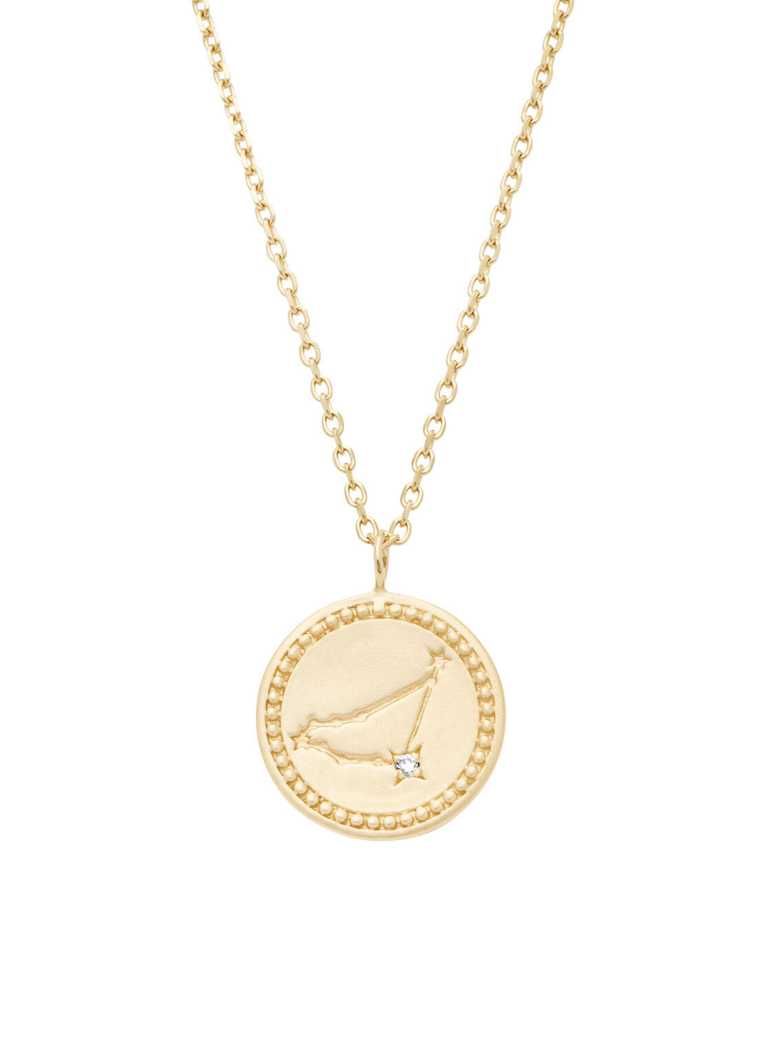 Yellow gold necklace, Zodiac-Capricorn