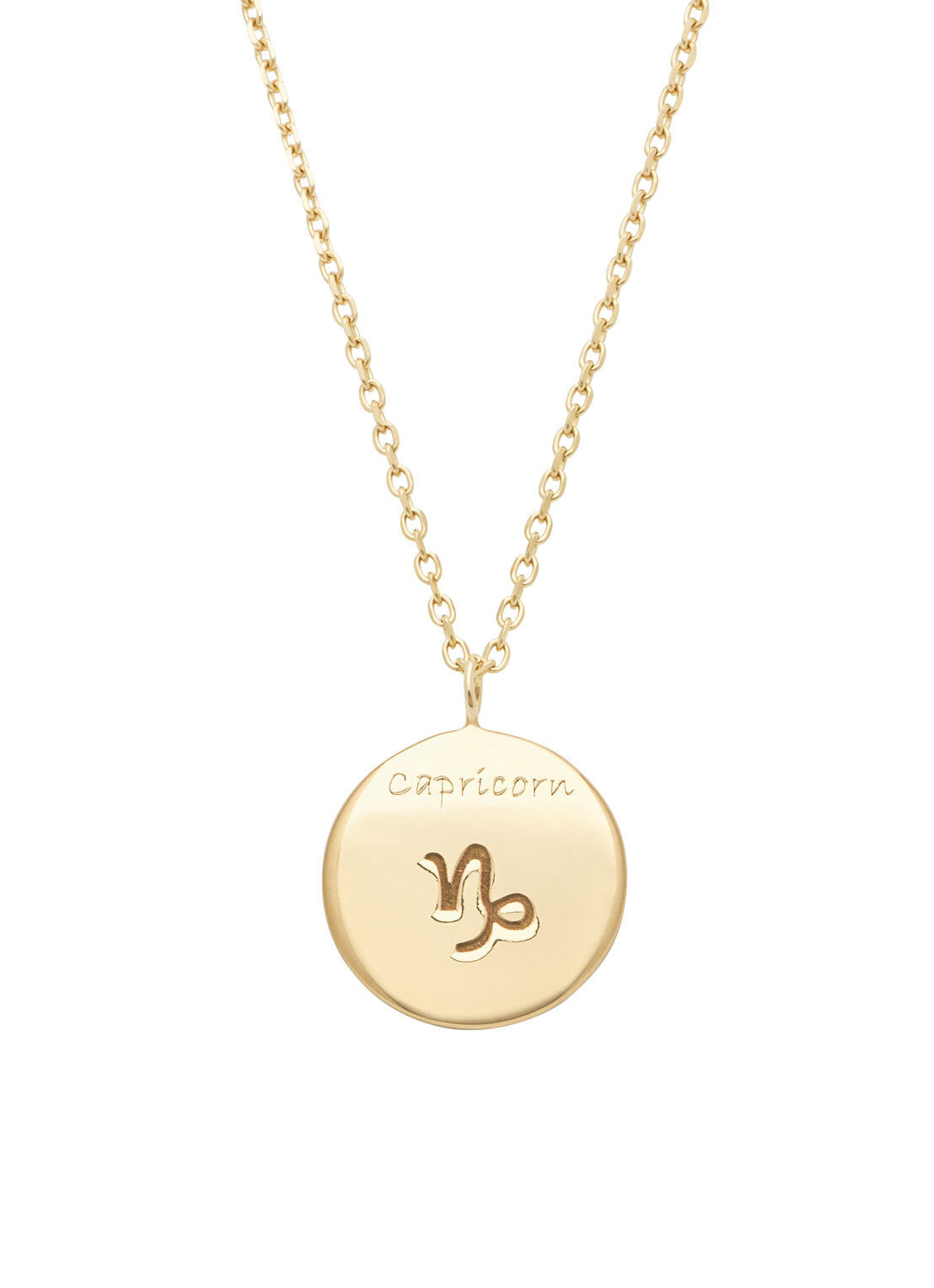 Yellow gold necklace, Zodiac-Capricorn